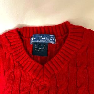 St. Simons Island, Georgia high end Children’s designer red cable sweater vest